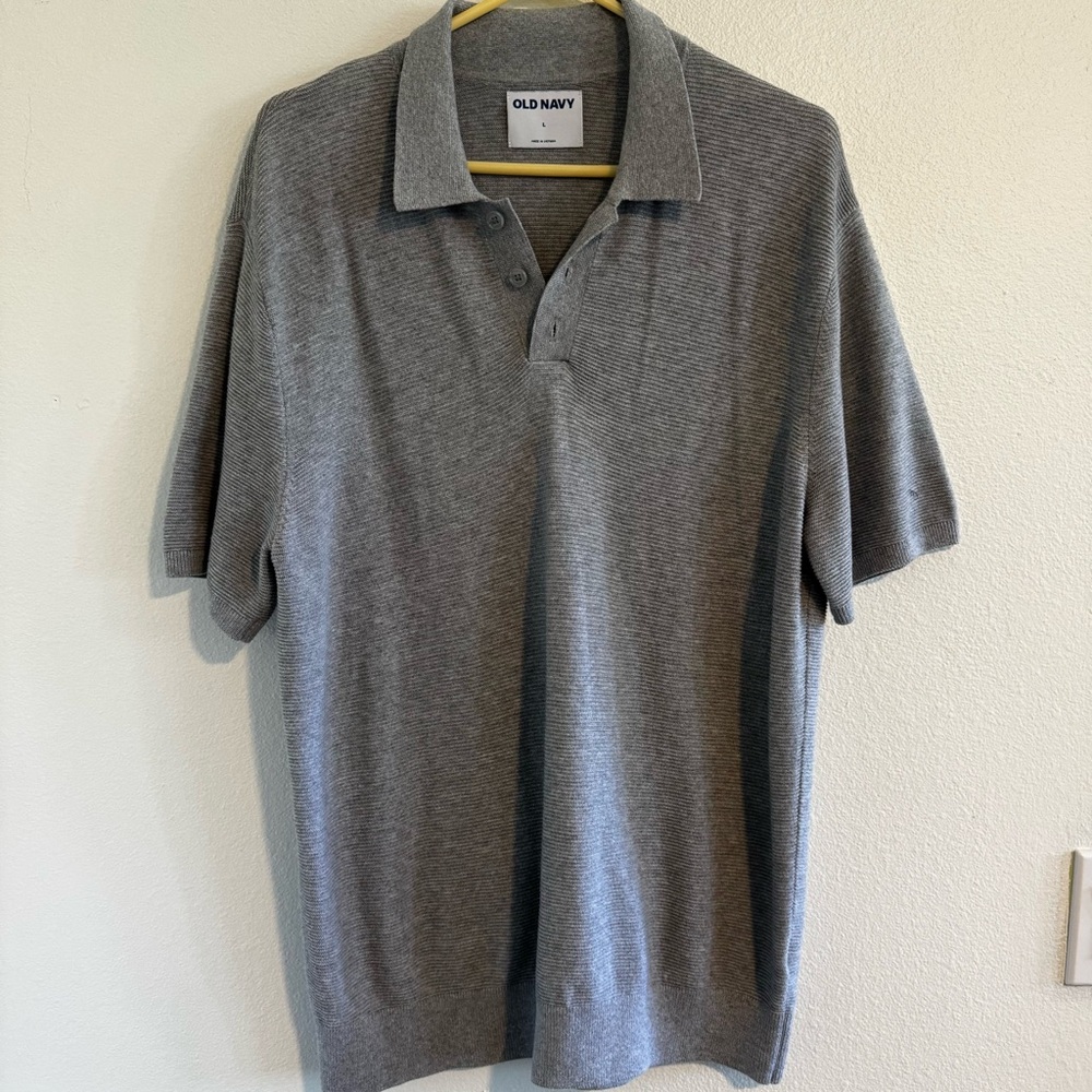 Old Navy Men's Gray Polo Shirt Size Large